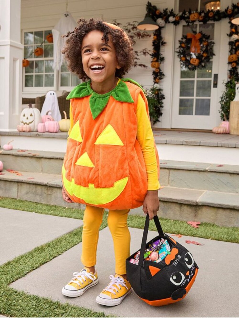 Glow-in-the-Dark Pumpkin Halloween Costume 4-6Y
